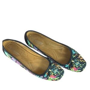 Naturalizer N5 Comfort Colourful Floral Ballet Flats Round Toe Shoes Sz 9